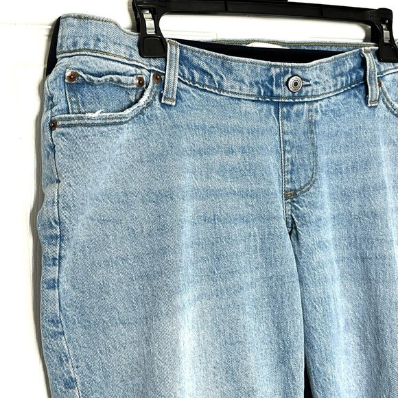 Abercrombie & Fitch The Baggy Womens Jeans 27/4 Lo Rise Pull-On Stretch Distress - Picture 2 of 10